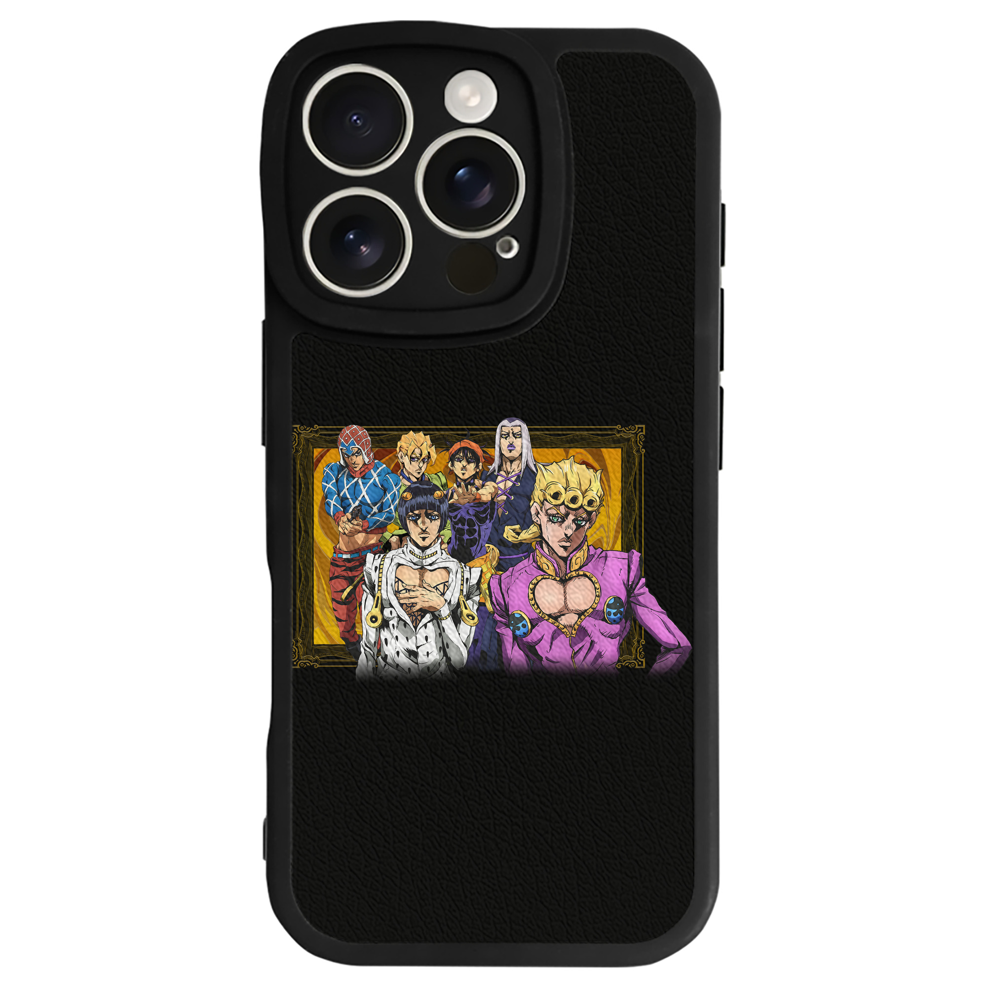 （画像用） ジョジョの奇妙な冒険 ジョルノ?ジョバァーナ JoJo's Bizarre Adventure Giorno Giovanna 【iPhone 16シリーズ対応】シリコンスマホケース（レザー調） 材質：シリコン